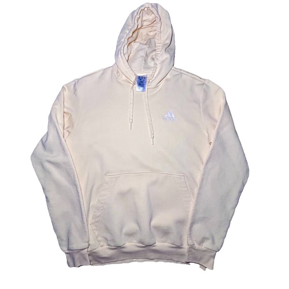 Adidas Essentials Fleece Hoodie Sweatshirt Yellow Men's size Medium - Picture 3 of 7